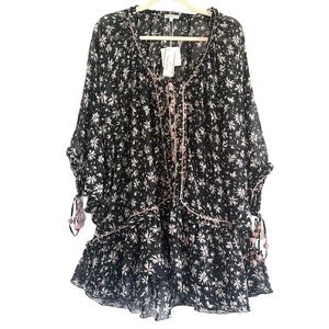 Poupette St Barth Floral Poncho Dress Coverup OS